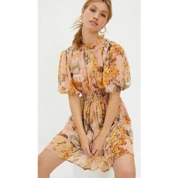 Anthropologie Amaranth Puff-Sleeved Mini Dress Not So Serious NWT Size XL - Picture 14 of 14